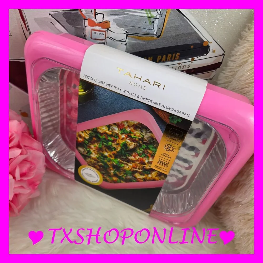 💗🥄TAHARI Container try with lid & disposable aluminum pan🥄💗